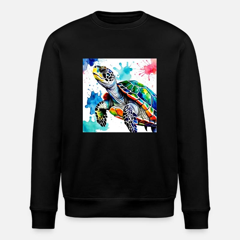 Schildkröte Farbig - Stanley/Stella Unisex Bio-Sweatshirt ROLLER - Schwarz