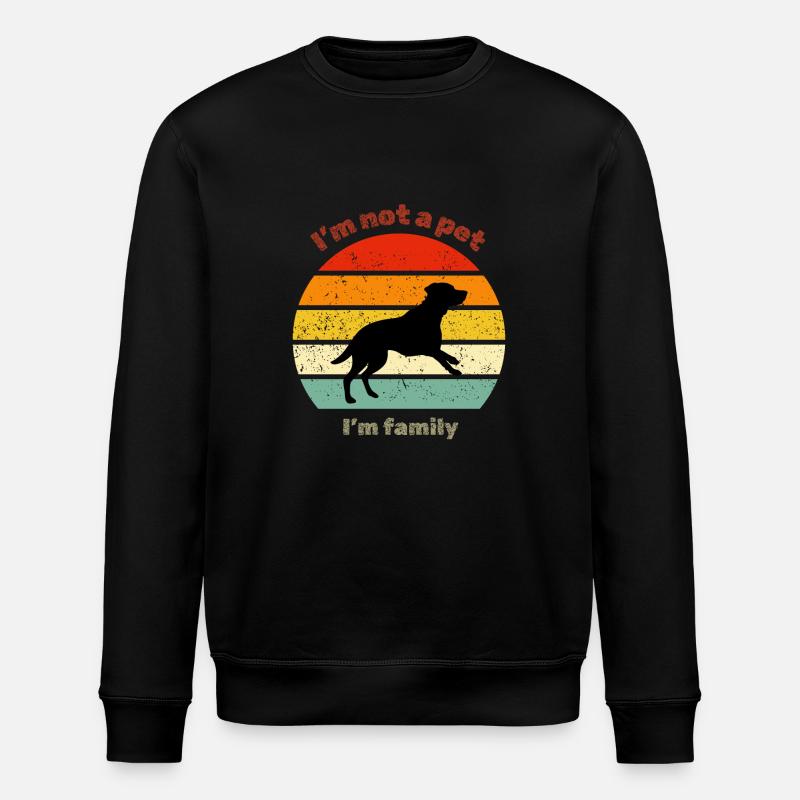 Retro Labrador - Stanley/Stella ROLLER Unisex Organic Sweatshirt - black