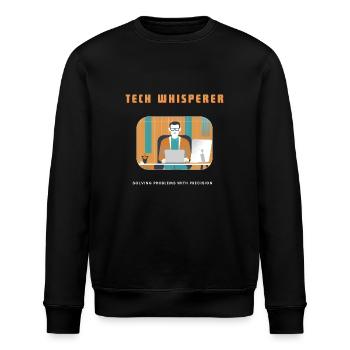 Tech Whisperer Solving Problems - Stanley/Stella Unisex Bio-Sweatshirt ROLLER - Schwarz - Vorne - Nik (191cm)