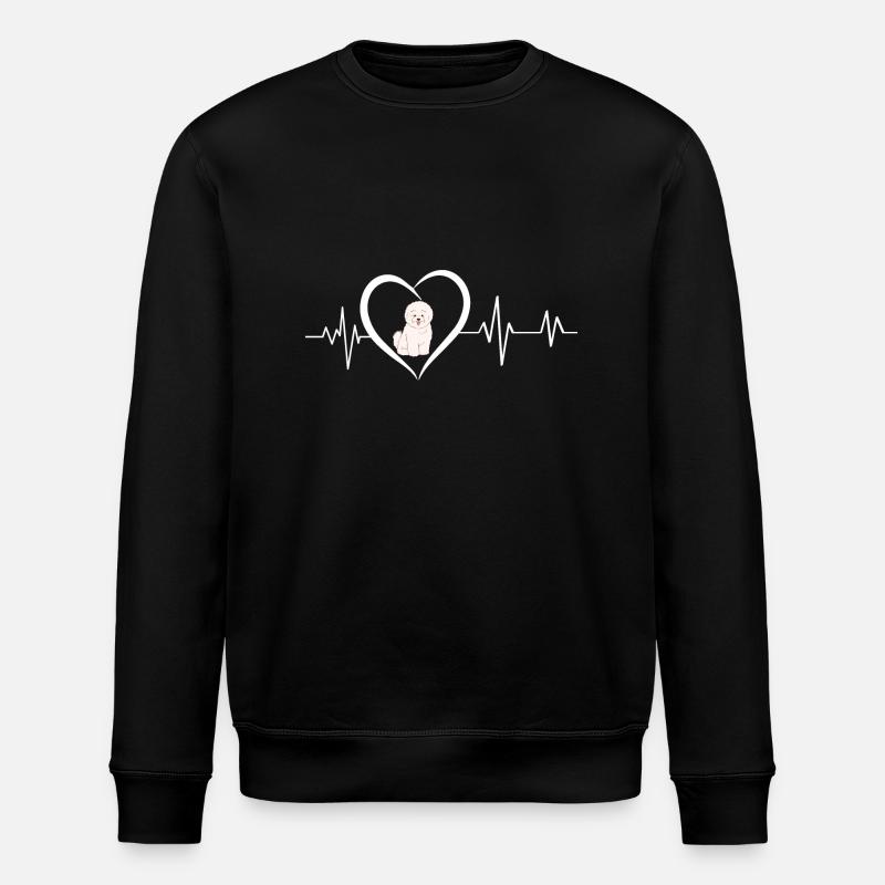 Bichon Herzschlag - Stanley/Stella Unisex Bio-Sweatshirt ROLLER - Schwarz
