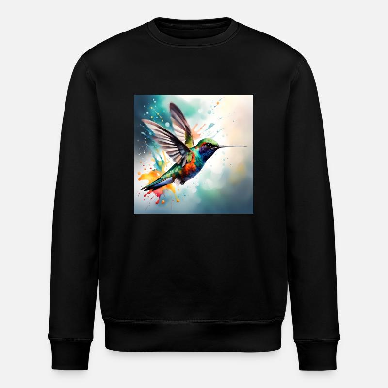 Kolibri farbig - Stanley/Stella Unisex Bio-Sweatshirt ROLLER - Schwarz