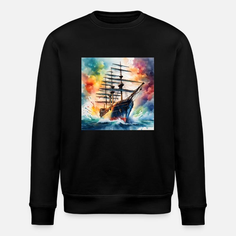 Segelschiff - Stanley/Stella Unisex Bio-Sweatshirt ROLLER - Schwarz