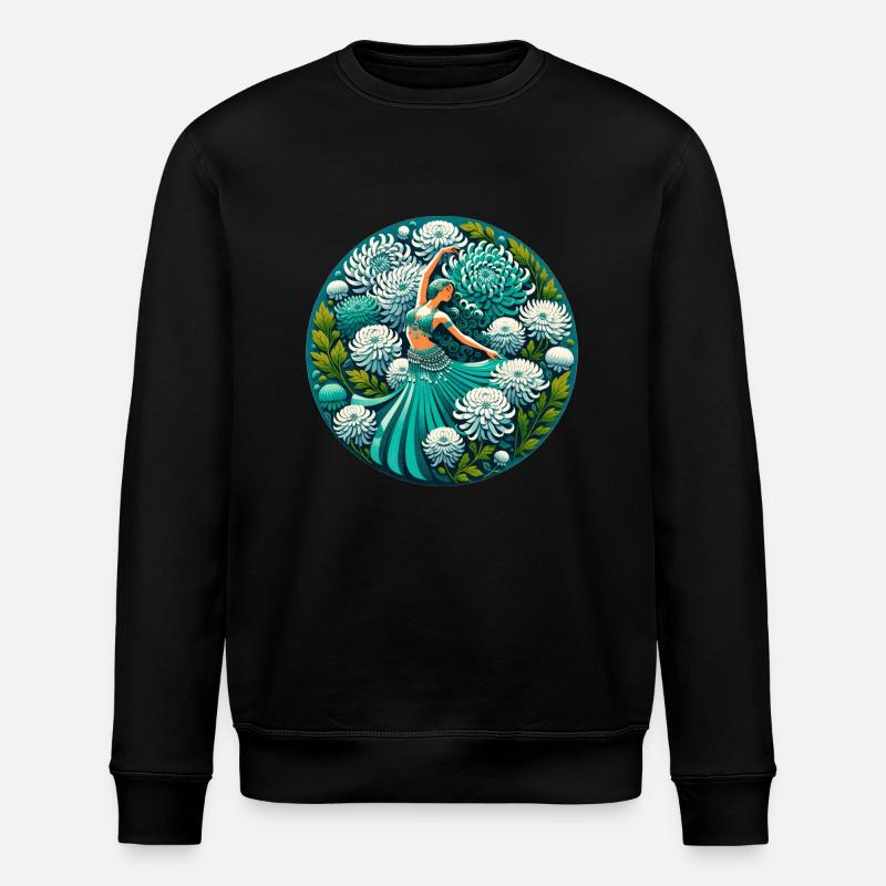Blaugrüne Bauchtänzerin - Stanley/Stella Unisex Bio-Sweatshirt ROLLER - Schwarz