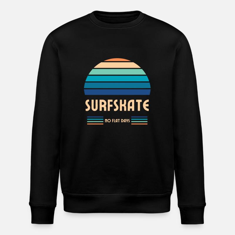 Surfskate No Flat Days - Stanley/Stella ROLLER Unisex Organic Sweatshirt - black