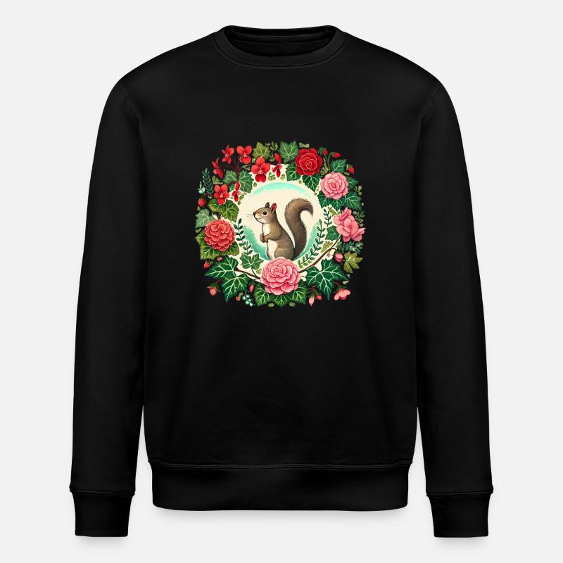 Niedliches Eichhörnchen - Stanley/Stella Unisex Bio-Sweatshirt ROLLER - Schwarz