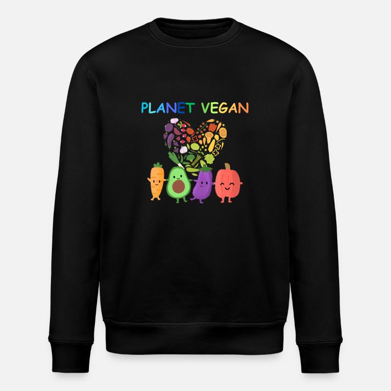 Planète Vegan - Cœur Végétal - Sweat bio ROLLER Stanley/Stella Unisexe - noir