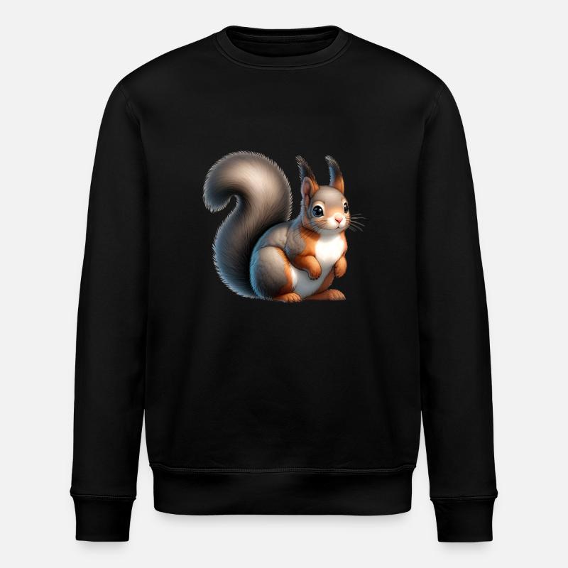 Grey Squirrel - Stanley/Stella ROLLER Unisex Organic Sweatshirt - black