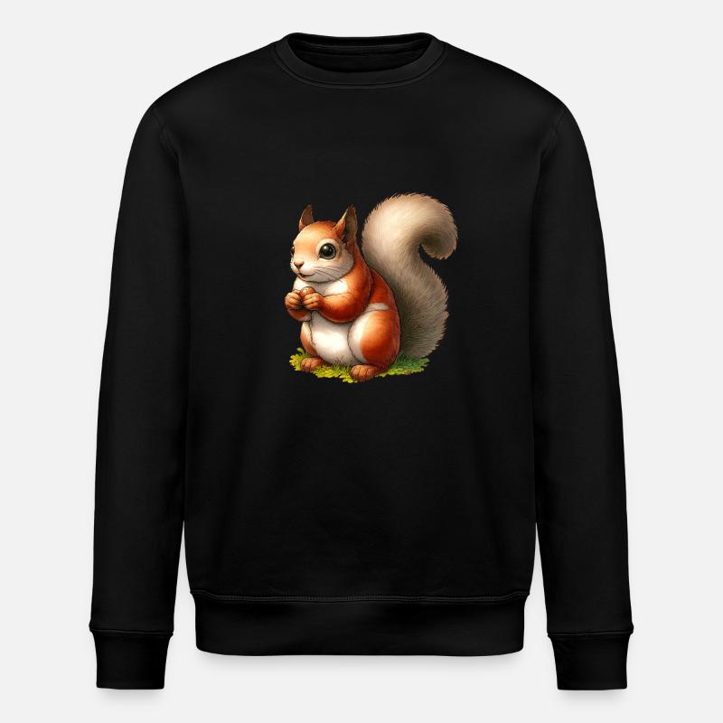 Red Squirrel - Stanley/Stella ROLLER Unisex Organic Sweatshirt - black