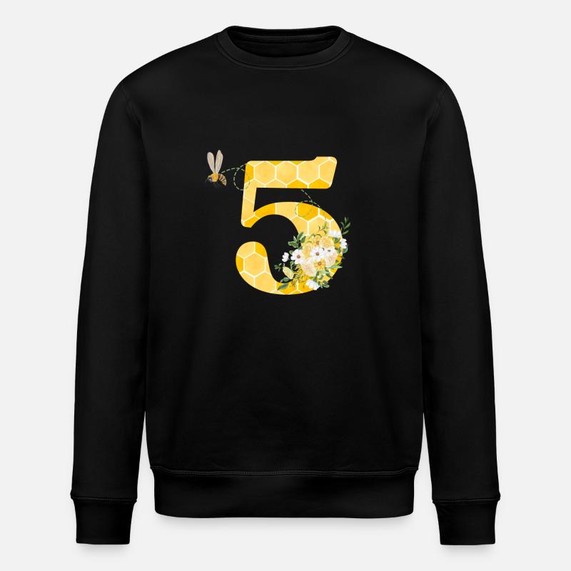 5th Anniversary Bee - Stanley/Stella ROLLER Unisex Organic Sweatshirt - black