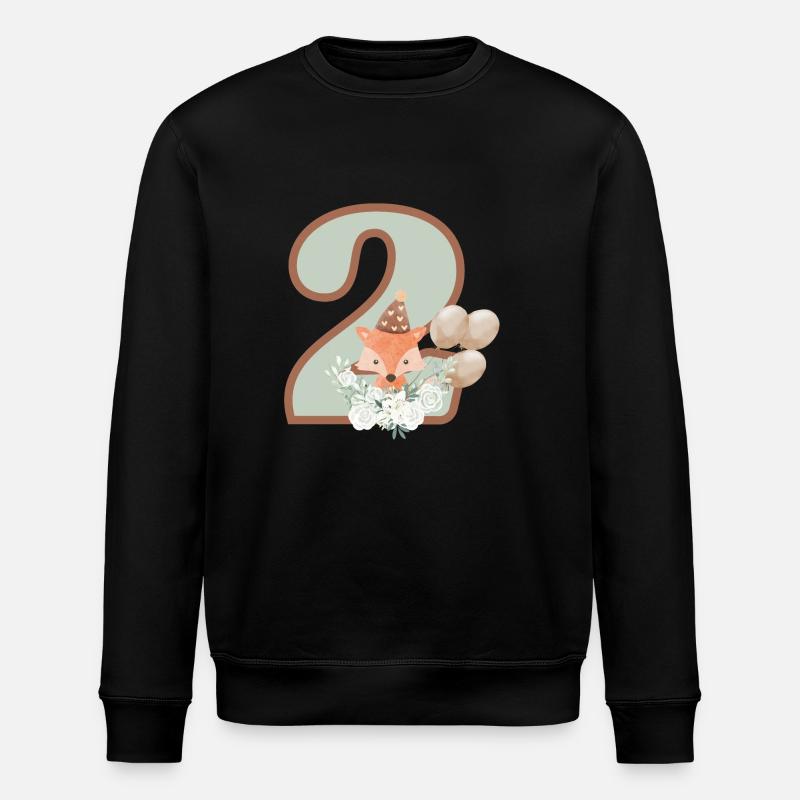 2e anniversaire renard fleurs - Sweat bio ROLLER Stanley/Stella Unisexe - noir
