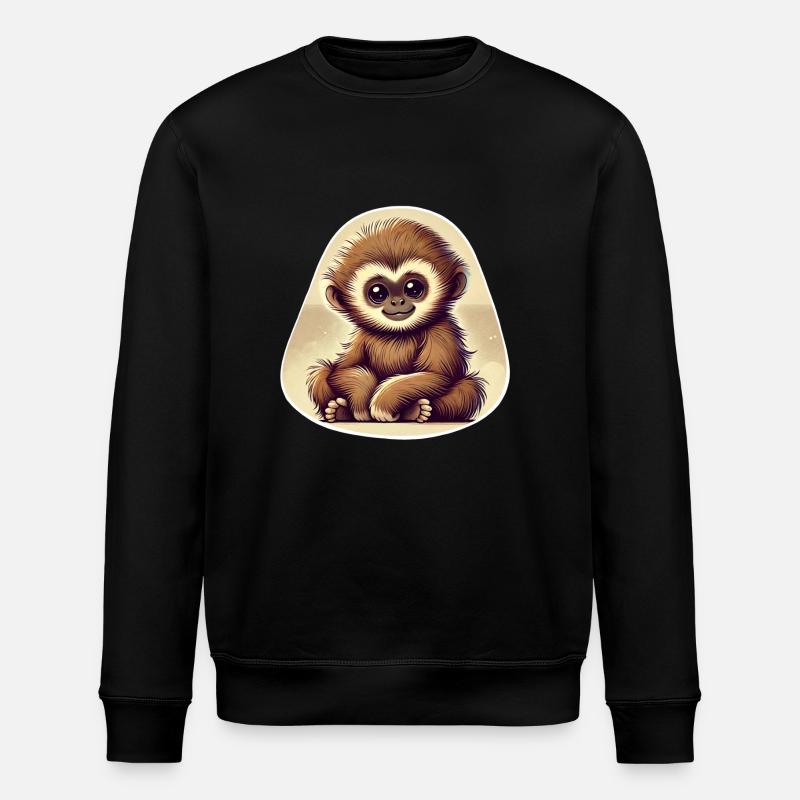 Gibbon doux - Sweat bio ROLLER Stanley/Stella Unisexe - noir