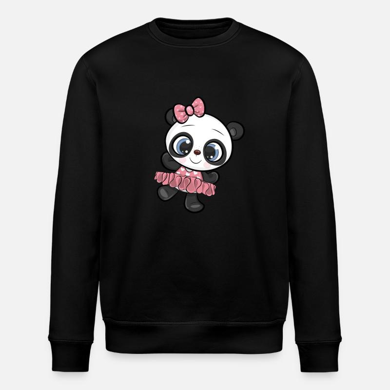 Panda Ballerina - Stanley/Stella Unisex Bio-Sweatshirt ROLLER - Schwarz