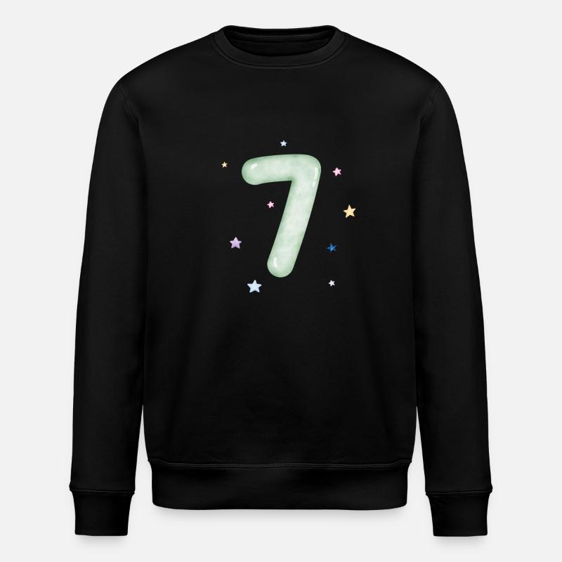 7. Jubiläum Aquarell Stern - Stanley/Stella Unisex Bio-Sweatshirt ROLLER - Schwarz
