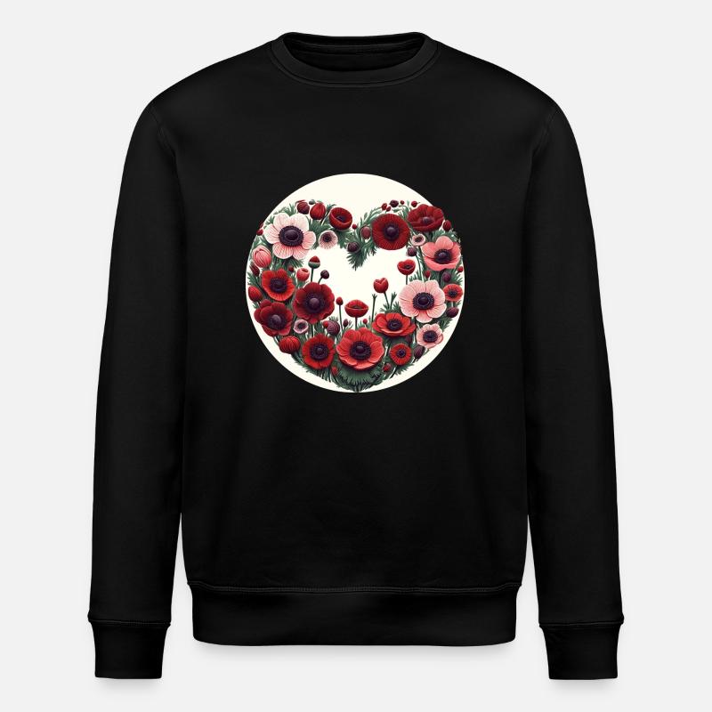 Anemone Flowers - Stanley/Stella ROLLER Unisex Organic Sweatshirt - black