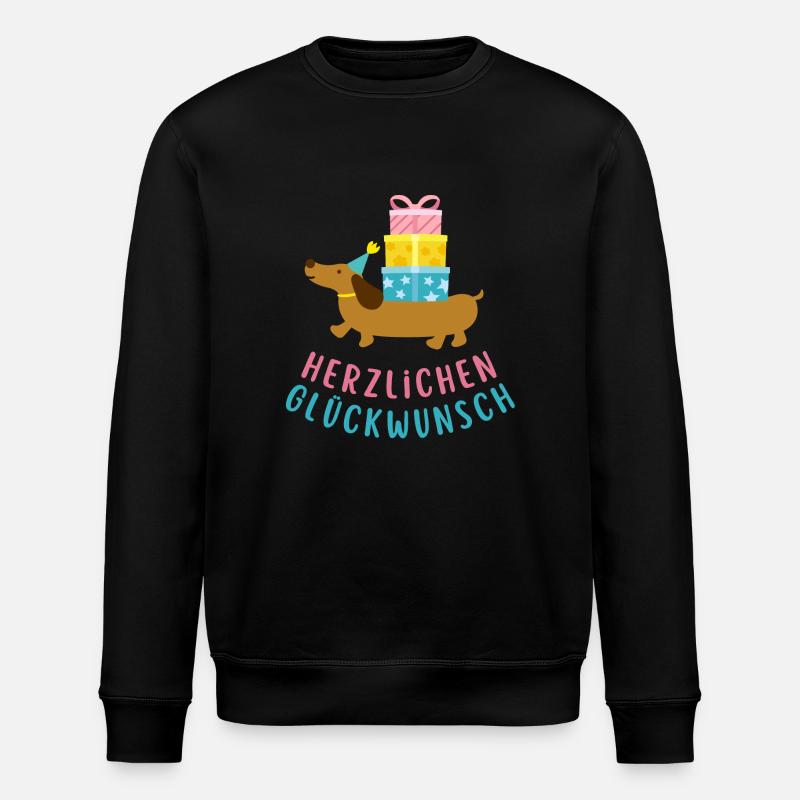 Vœux d’anniversaire avec motif teckel - Sweat bio ROLLER Stanley/Stella Unisexe - noir