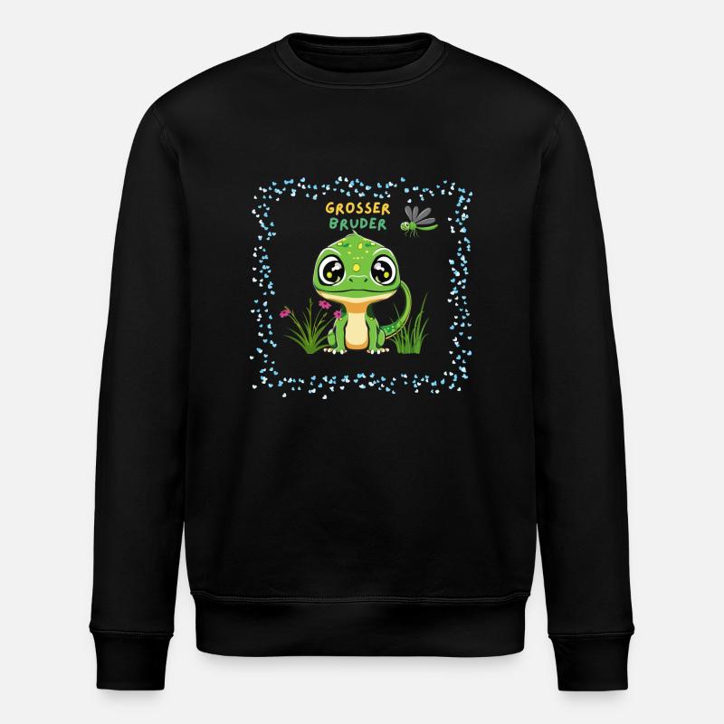 Grosser Bruder Dino - Stanley/Stella Unisex Bio-Sweatshirt ROLLER - Schwarz