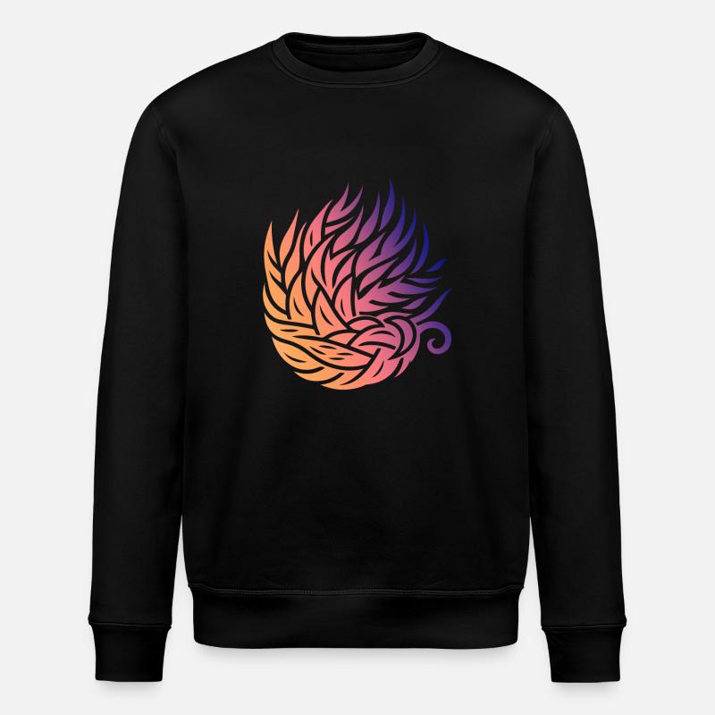 Abstract Leaf Swirl - Stanley/Stella ROLLER Unisex Organic Sweatshirt - black