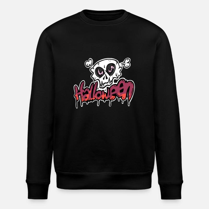 Spooky skull for Halloween - Stanley/Stella ROLLER Unisex Organic Sweatshirt - black