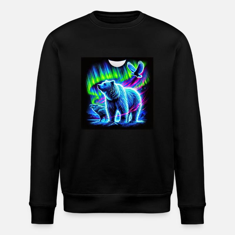 Ours et oiseau Aurora - Sweat bio ROLLER Stanley/Stella Unisexe - noir