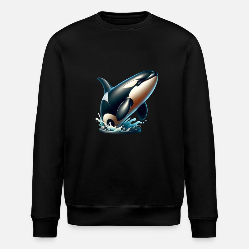 Orca Wal - Stanley/Stella Unisex Bio-Sweatshirt ROLLER - Schwarz