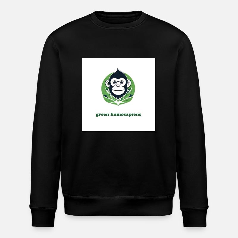 Der grüne Affe - Stanley/Stella Unisex Bio-Sweatshirt ROLLER - Schwarz