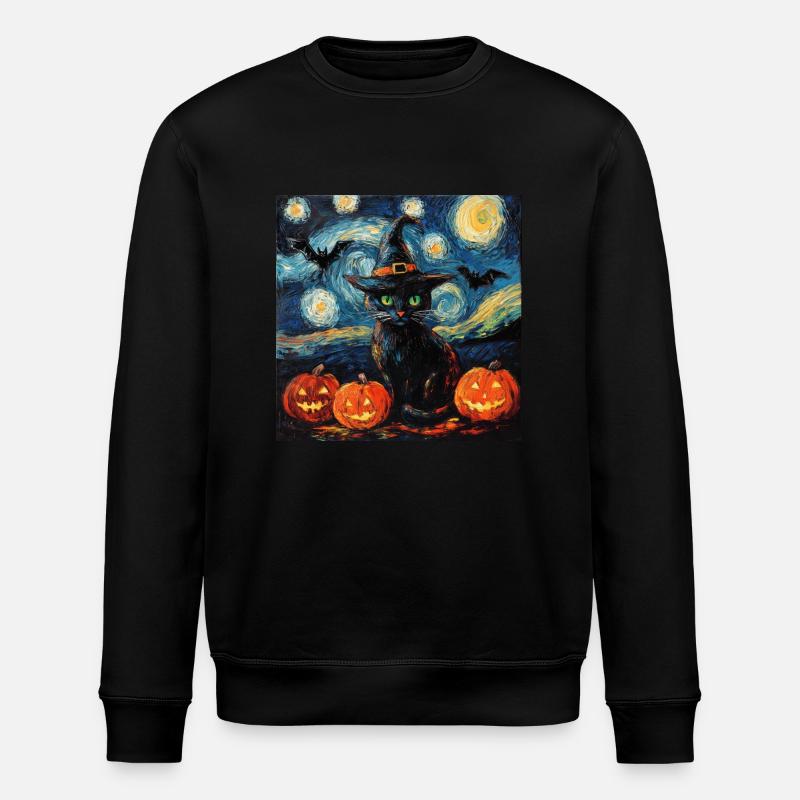 Halloween chat noir citrouille chauve-souris - Sweat bio ROLLER Stanley/Stella Unisexe - noir