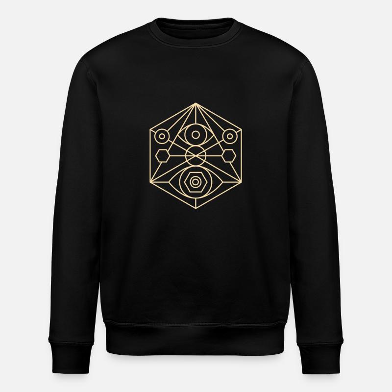 Sacred Geometry, Mandala, Cosmic Pattern - Stanley/Stella ROLLER Unisex Organic Sweatshirt - black