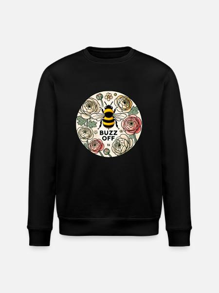 Buzz Off Bee - Stanley/Stella ROLLER Unisex Organic Sweatshirt - black