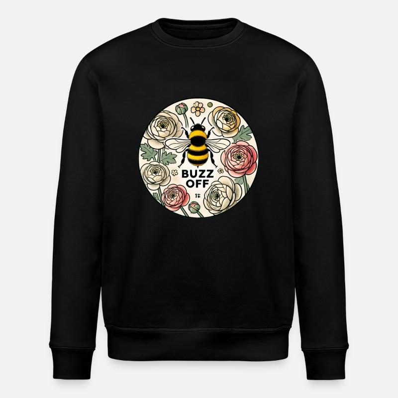 Buzz Off Bee - Stanley/Stella ROLLER Unisex Organic Sweatshirt - black