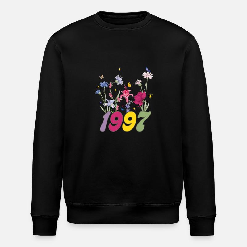Geburtsjahr 1997 Wildblumen - Stanley/Stella Unisex Bio-Sweatshirt ROLLER - Schwarz