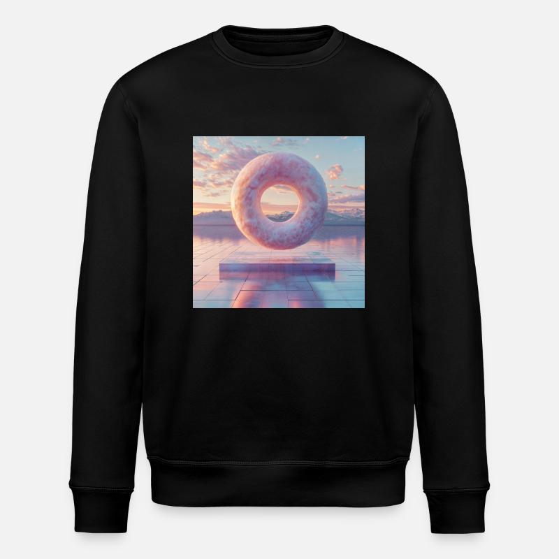 Beignet en lévitation 3D - Sweat bio ROLLER Stanley/Stella Unisexe - noir