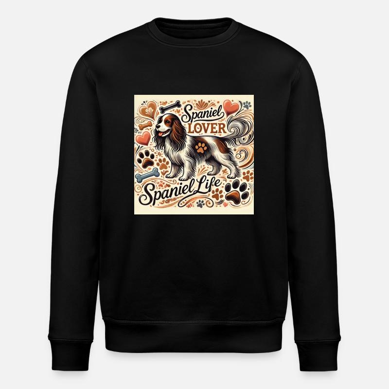 Spaniel Lover - Stanley/Stella ROLLER Unisex Organic Sweatshirt - black