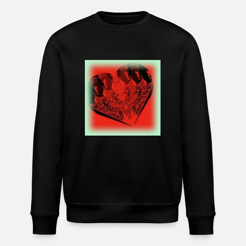 Rot Herz und... - Stanley/Stella Unisex Bio-Sweatshirt ROLLER - Schwarz