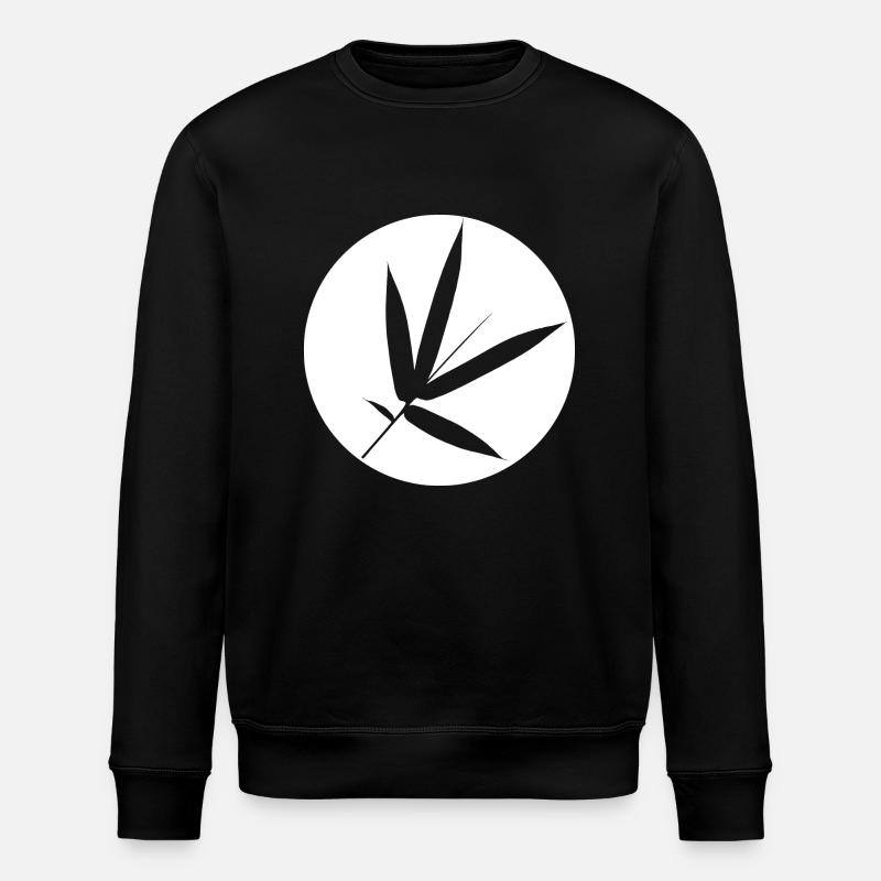 bamboo leaf - Stanley/Stella ROLLER Unisex Organic Sweatshirt - black