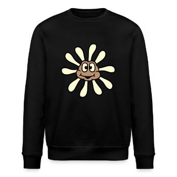 Petite fleur de tournesol visage heureux drôle - Sweat bio ROLLER Stanley/Stella Unisexe - noir - Devant - Nik (191cm)
