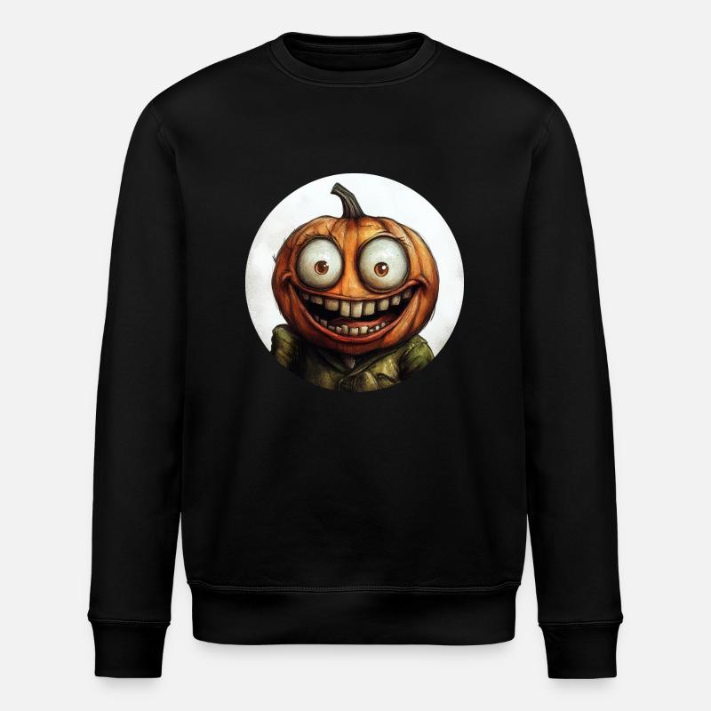 Kürbis-Kopf - Stanley/Stella Unisex Bio-Sweatshirt ROLLER - Schwarz