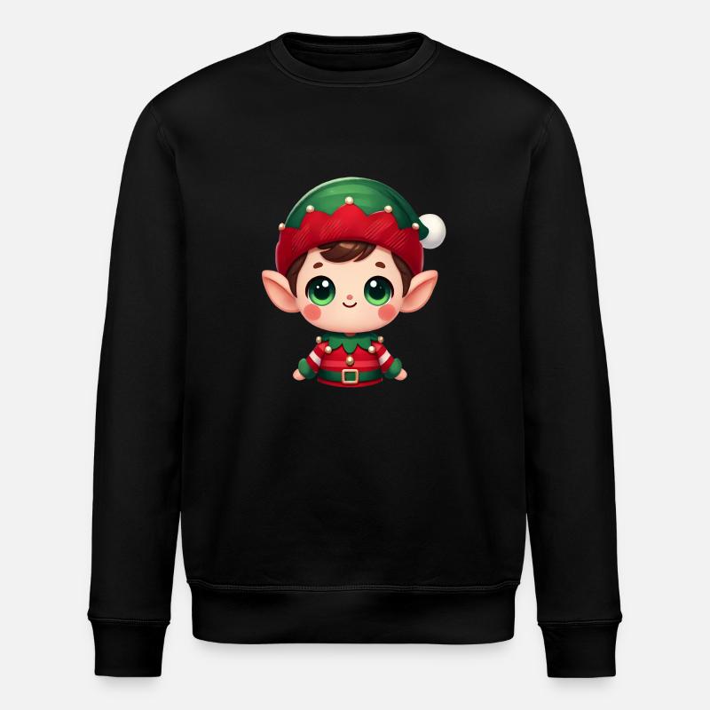 Cute Santa Claus - Stanley/Stella ROLLER Unisex Organic Sweatshirt - black