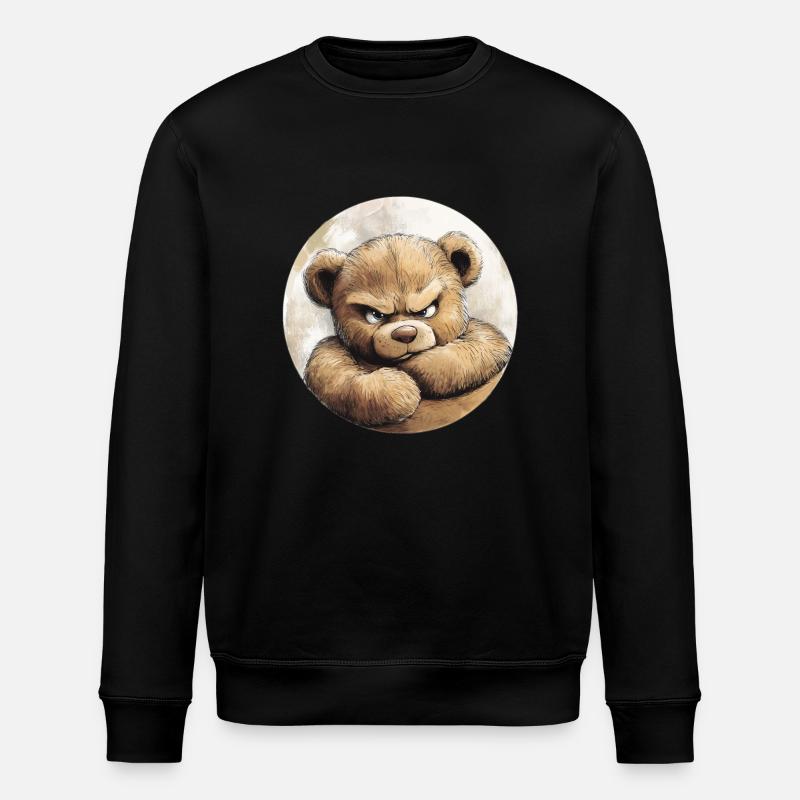 Grummel Teddy: Süß und stur - Stanley/Stella Unisex Bio-Sweatshirt ROLLER - Schwarz