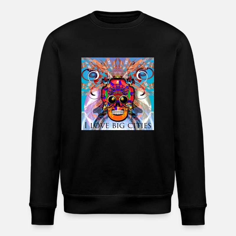 Die Stadt des Schädels - Stanley/Stella Unisex Bio-Sweatshirt ROLLER - Schwarz