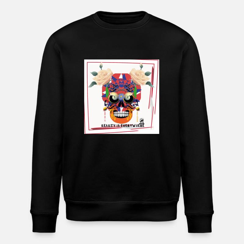 Crâne Blanc 3 - Sweat bio ROLLER Stanley/Stella Unisexe - noir