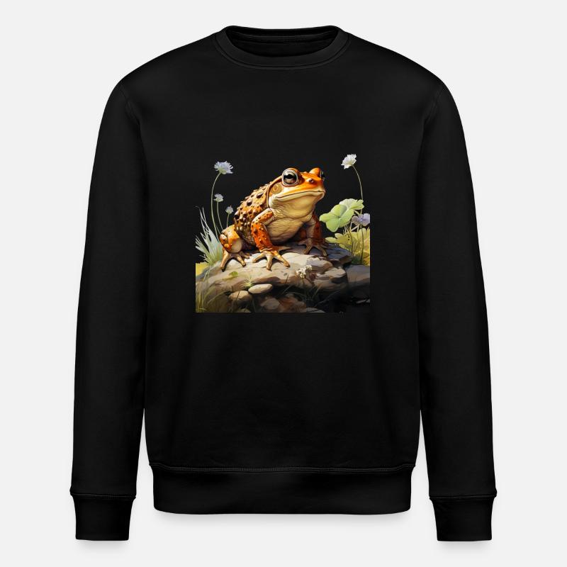 Kröte in Lauerstellung - Stanley/Stella Unisex Bio-Sweatshirt ROLLER - Schwarz