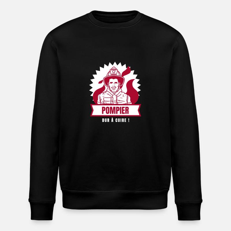 POMPIER, DUR À CUIRE ! - Sweat bio ROLLER Stanley/Stella Unisexe - noir