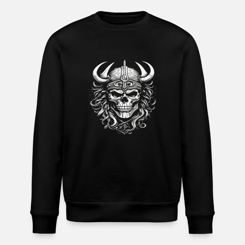 Wikinger Schädel - Stanley/Stella Unisex Bio-Sweatshirt ROLLER - Schwarz
