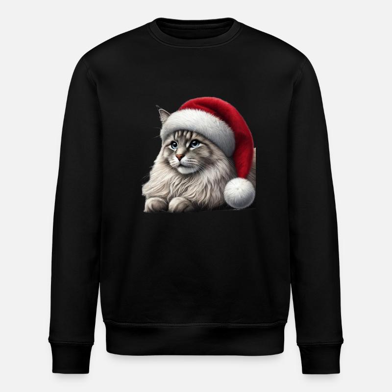 Chat de Noël - Sweat bio ROLLER Stanley/Stella Unisexe - noir