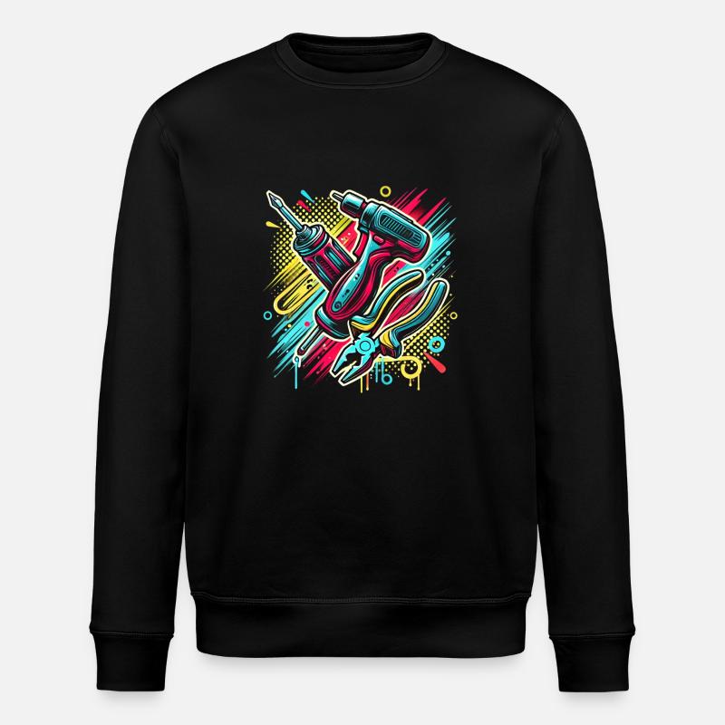 Handwerker Werkzeug - Stanley/Stella Unisex Bio-Sweatshirt ROLLER - Schwarz