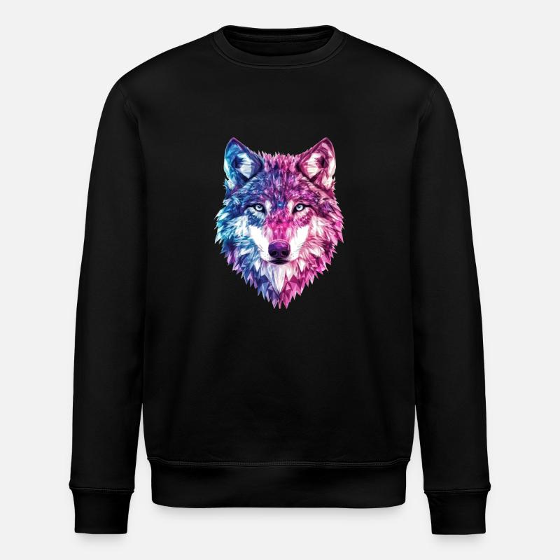 Wolf Kristalle Fantasy - Stanley/Stella Unisex Bio-Sweatshirt ROLLER - Schwarz