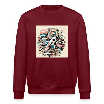 Bunte Weltraumexpedition - Stanley/Stella Unisex Bio-Sweatshirt ROLLER - Burgunderrot - Vorne - Nik (191cm)