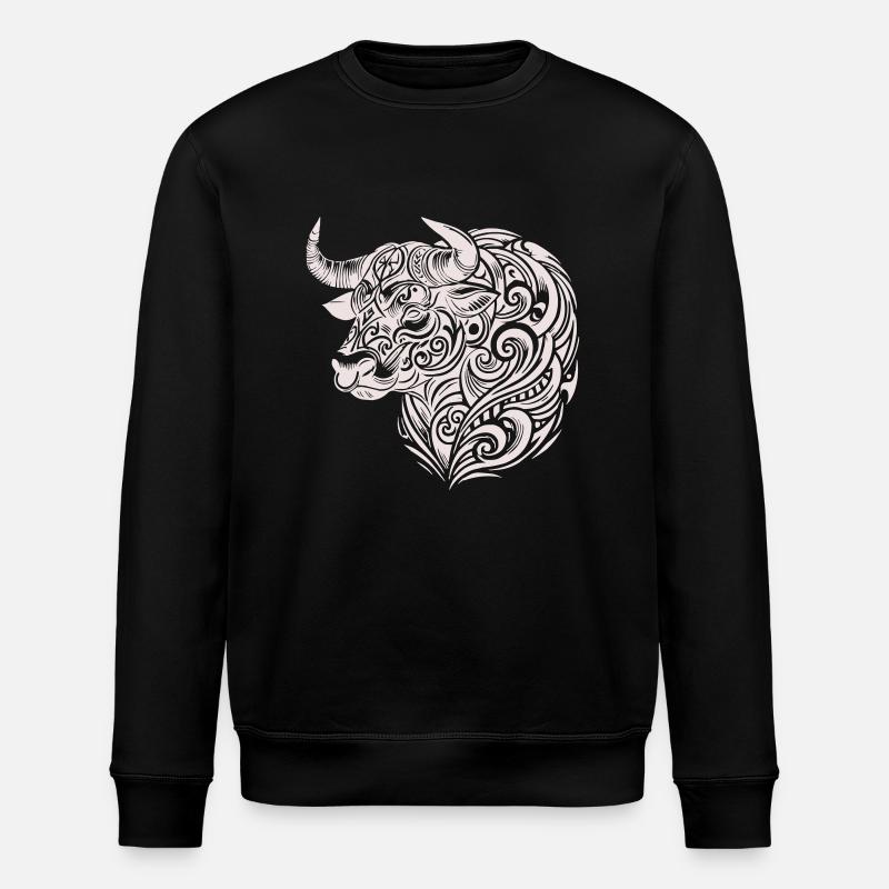 Taurus Tribal - Stanley/Stella ROLLER Unisex Organic Sweatshirt - black