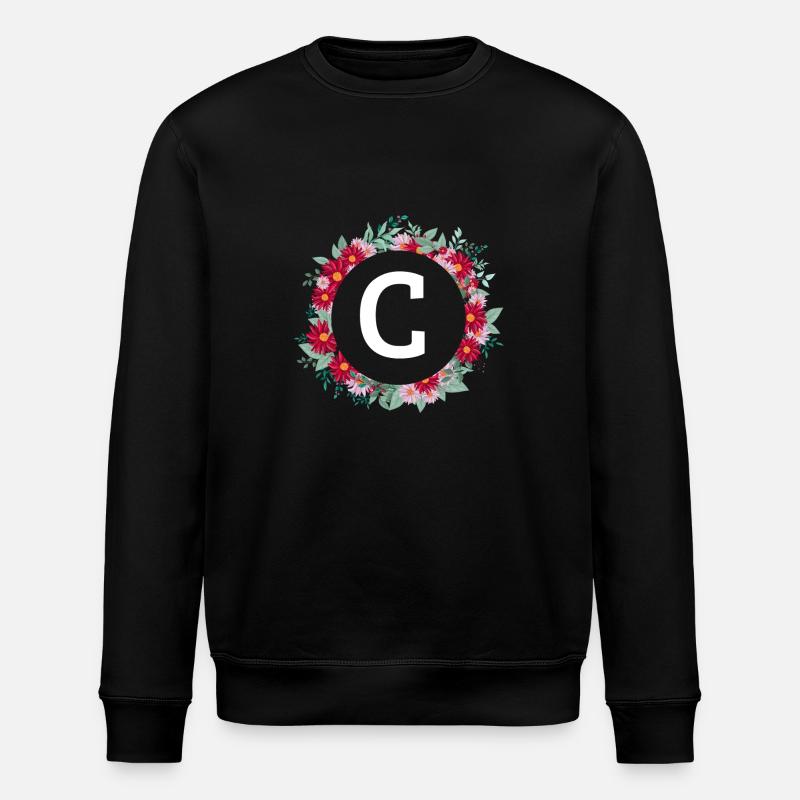 Buchstabe c Blumenkrone - Stanley/Stella Unisex Bio-Sweatshirt ROLLER - Schwarz