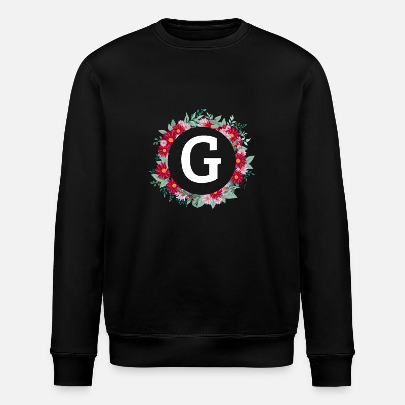 Buchstabe g Blumenkrone - Stanley/Stella Unisex Bio-Sweatshirt ROLLER - Schwarz